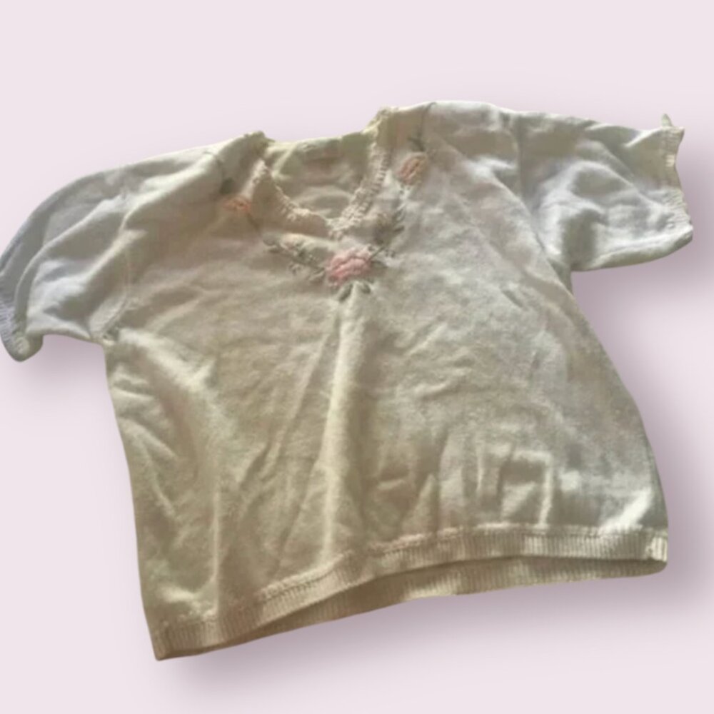 ⭐️ Floral Flower Embroidered Boho Peasant Hipster Hippie Art Modern Sweater Top